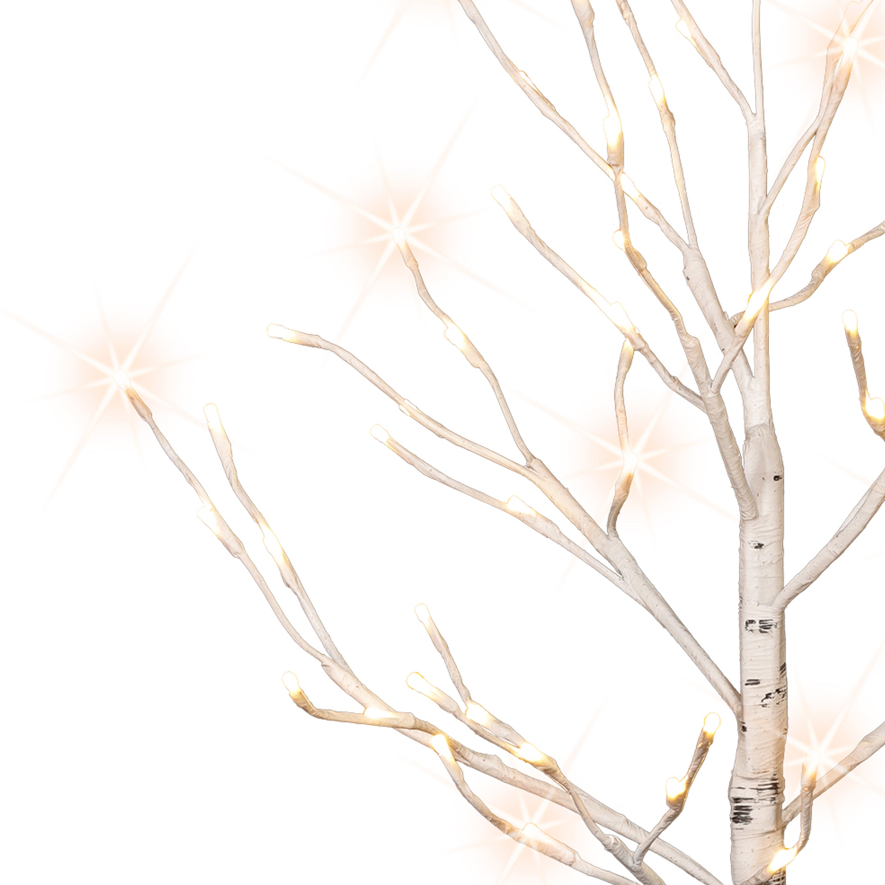 4ft Pre-Lit White Twig Tree